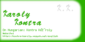 karoly kontra business card